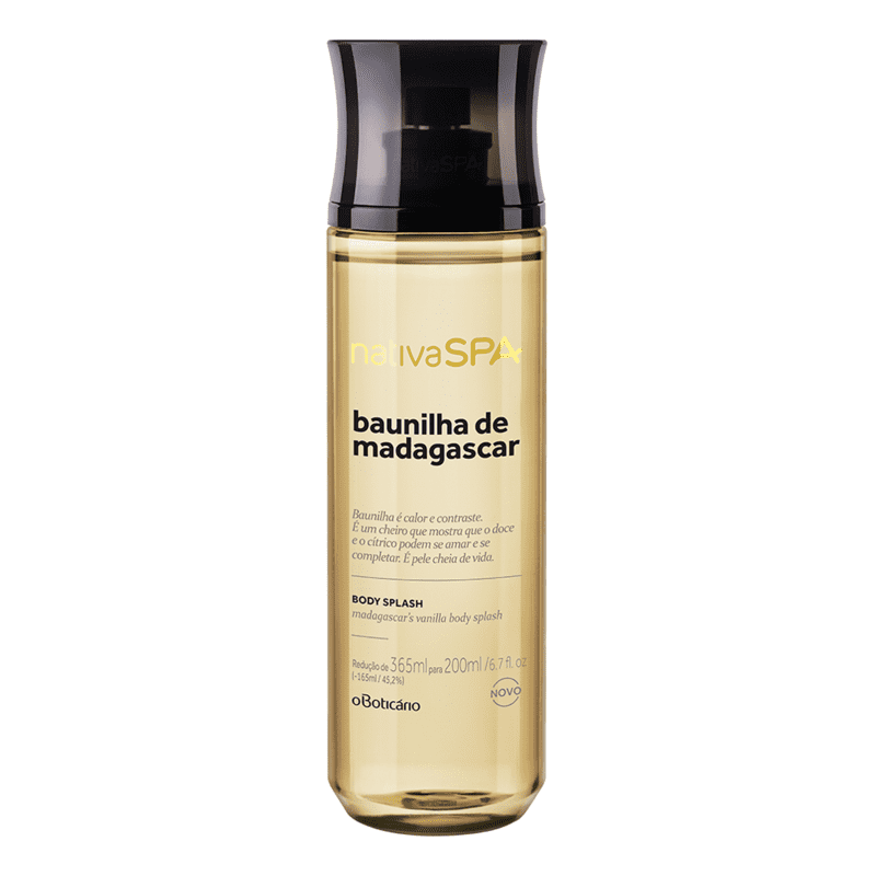 Desodorante Colônia Body Splash Nativa SPA Baunilha de Madagascar 200ml