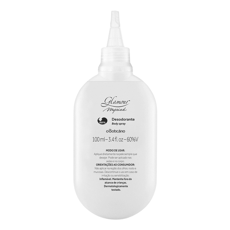 Refil Desodorante Body Spray Glamour Myriad 100ml