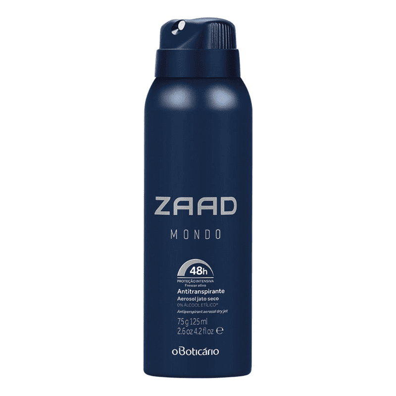 Desodorante Antitranspirante Aerosol Zaad Mondo, 75g/125ml