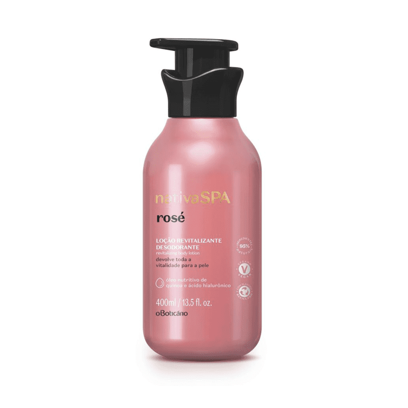 Loção Revitalizante Desodorante Corporal Nativa Spa Rosé, 400 ml