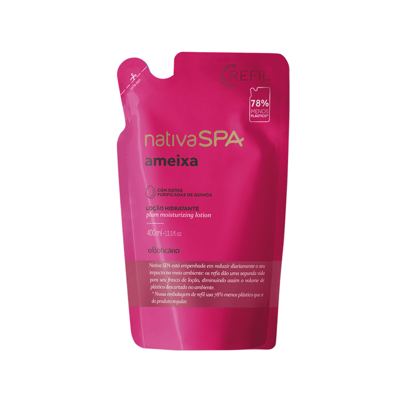Refil Nativa SPA Loção Desodorante Hidratante Corporal Ameixa, 400 ml