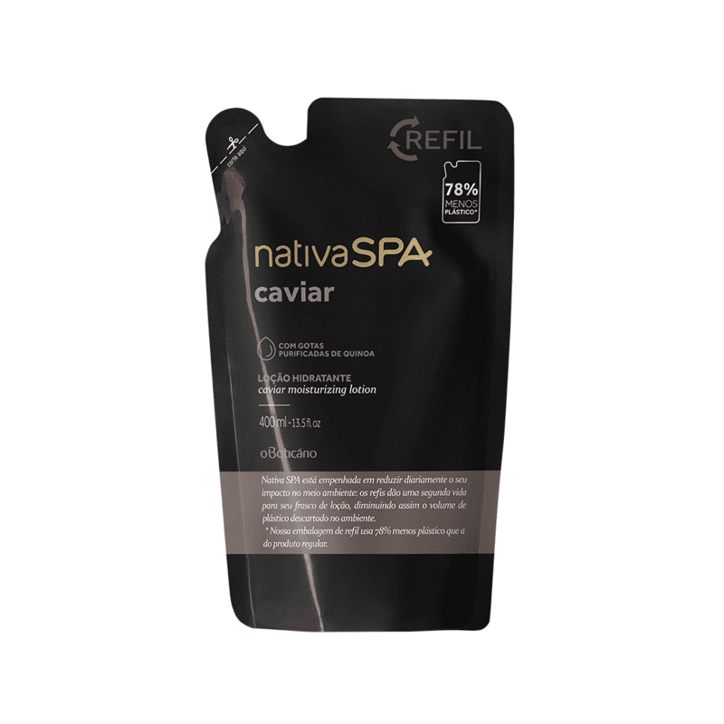 Refil Loção Desodorante Hidratante Corporal Nativa SPA Caviar, 400 ml