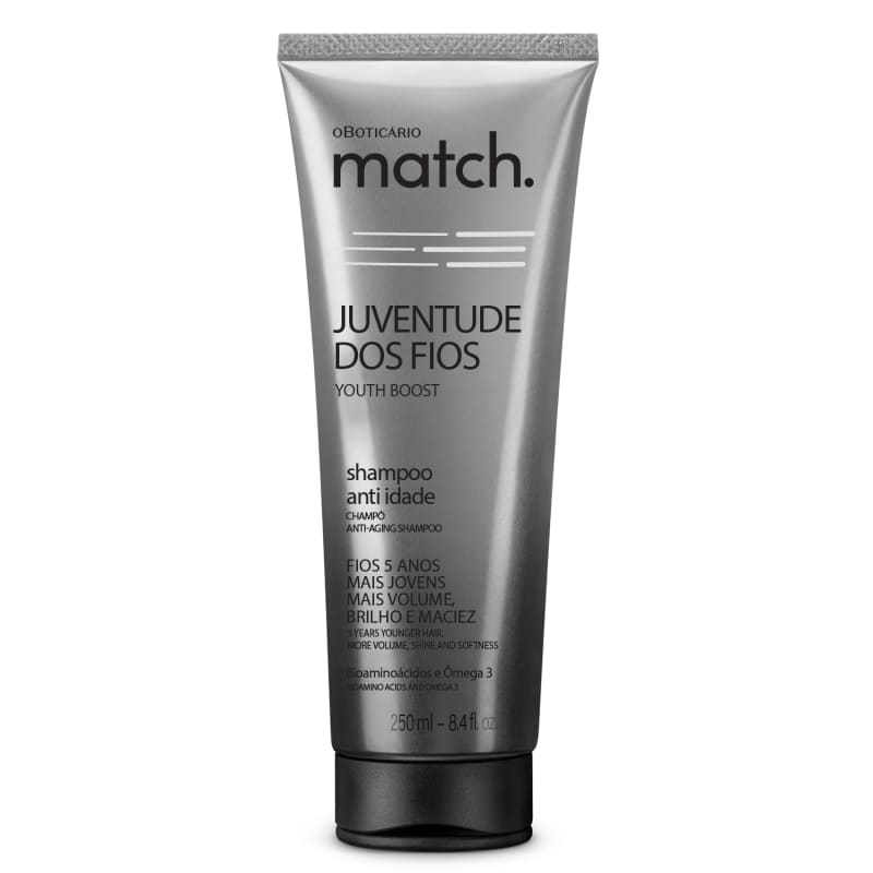 o Boticário Match Juventude dos Fios Brancos Tingidos - Shampoo Anti-Idade 250ml