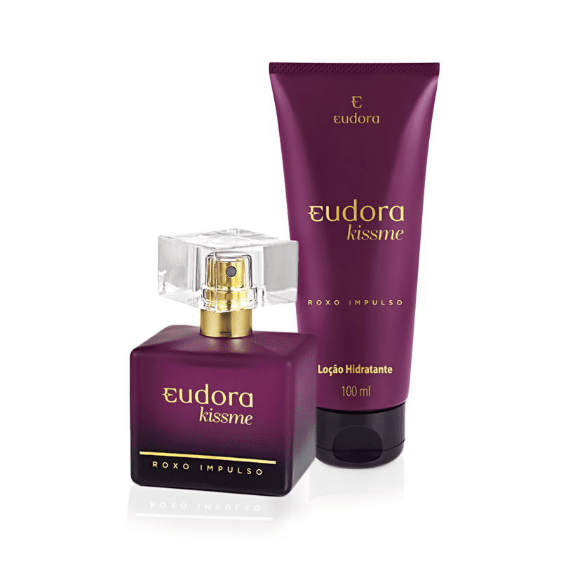 Kit Kiss Me Roxo Impulso Colônia Desodorante + Loção Desodorante Hidratante