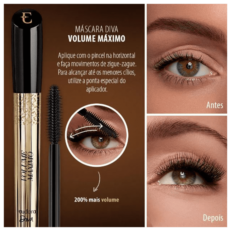 Máscara para Cílios Diva Volume Máximo 8ml