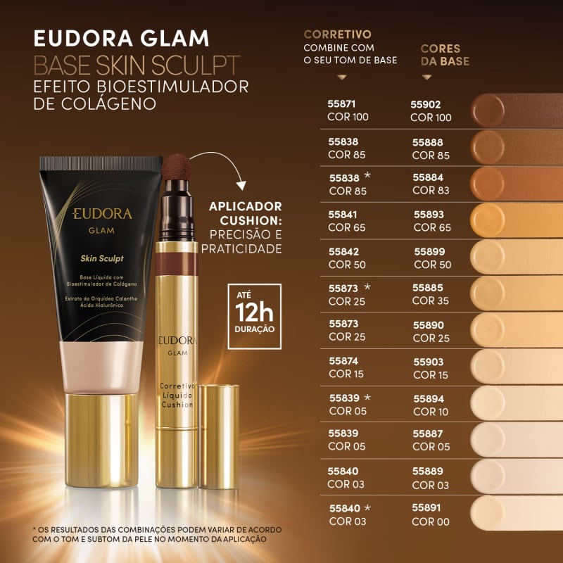 Base Líquida Semi Matte Glam Skin Sculpt Cor 03 30ml | Eudora
