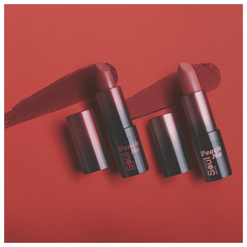 Batom Soul Kiss Me Peach Me Vermelho 3,5g