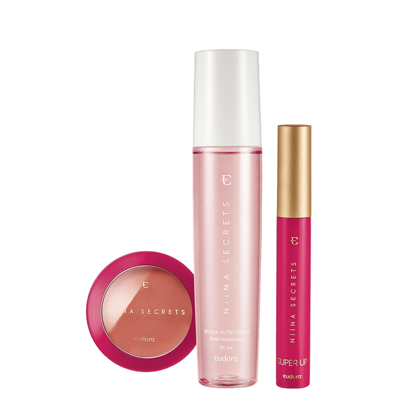 Kit Eudora Niina Secrets Nutri Fresh + Super Up + Blush & Go Pêssego (3 Produtos)