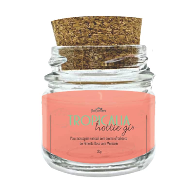 A imagem mostra a Vela Para Massagem Hottie Girl Tropicália da marca HotFlowers.