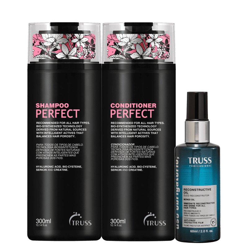 Kit TRUSS Perfect + Uso Obrigatório Oil Trio, 3 produtos.