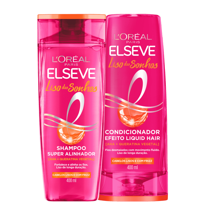Kit com shampoo e condicionador Liso dos Sonhos, da marca Elseve.
