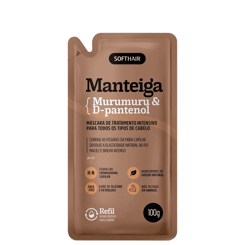 Sachê Refil Manteiga de Murumuru & D-Pantenol - Loja Soft Hair - Cosméticos