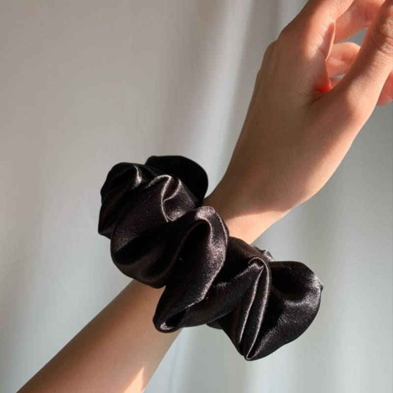 Scrunchie équestre Prêt à Nouer - Fausse Soie Et Argent