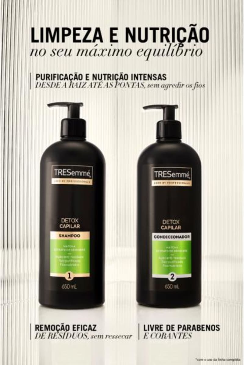 Shampoo Tresemmé Detox Capilar 650ml 