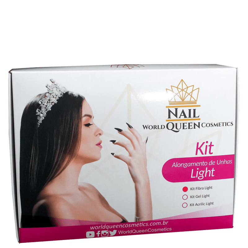 Kit World Queen Nail Queen Fibra Light Beleza na 