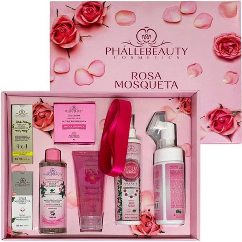 Kit com 07 Itens para Skin Care Rosa Mosqueta Phállebeauty PH0585 Menor preço em Kit com 07 Itens para Skin Care Rosa Mosqueta Phállebeauty PH0585