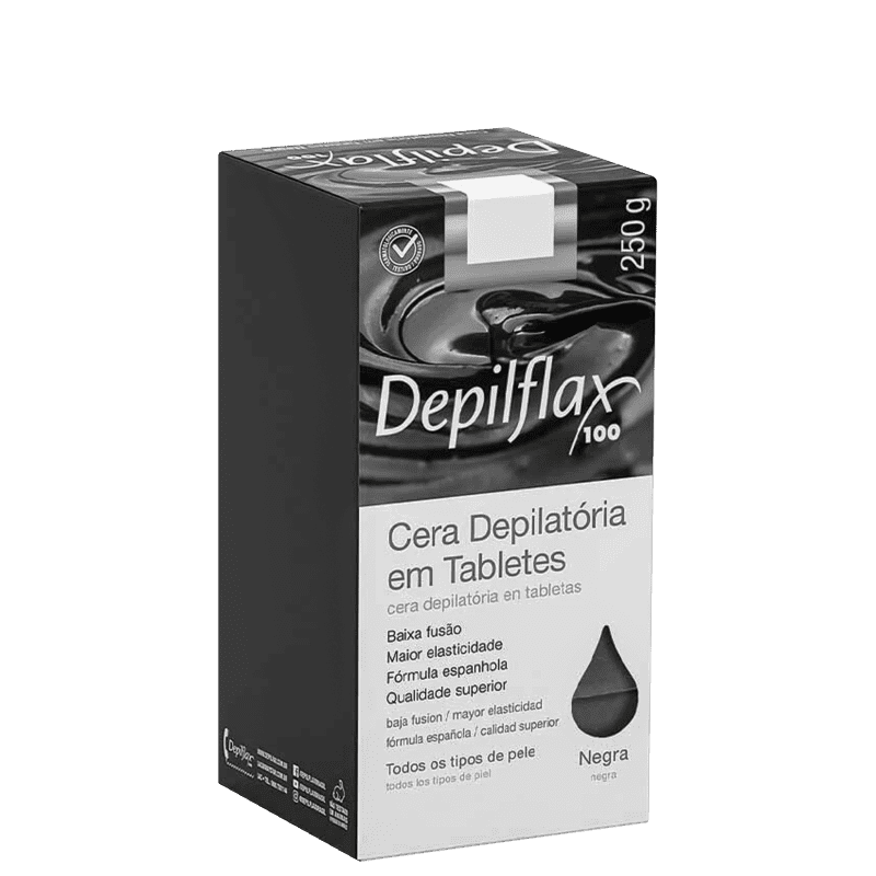 Cera Depilatoria em Tabletes Depilflax Negra 250g Beleza na Web