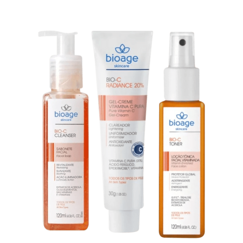 Kit Bioage Completo Vitamina C Skin Care Menor preço em Kit Bioage Completo Vitamina C Skin Care