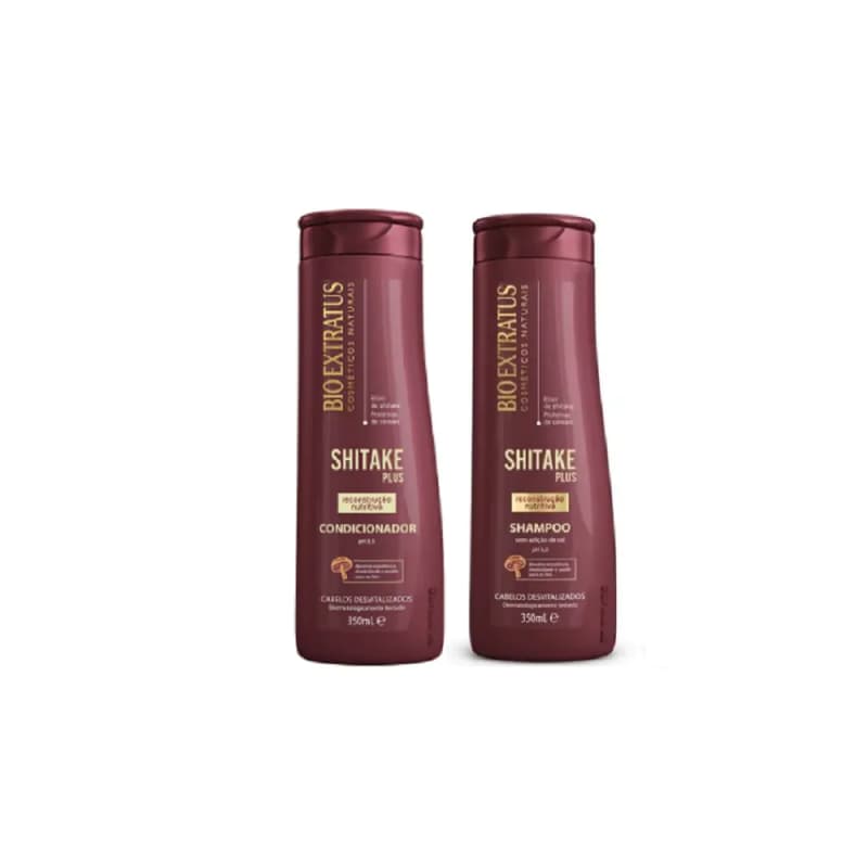 Shitake Plus Hair Revitalizing Nourishing Reconstruction Kit 4 Itens - Bio  Extratus