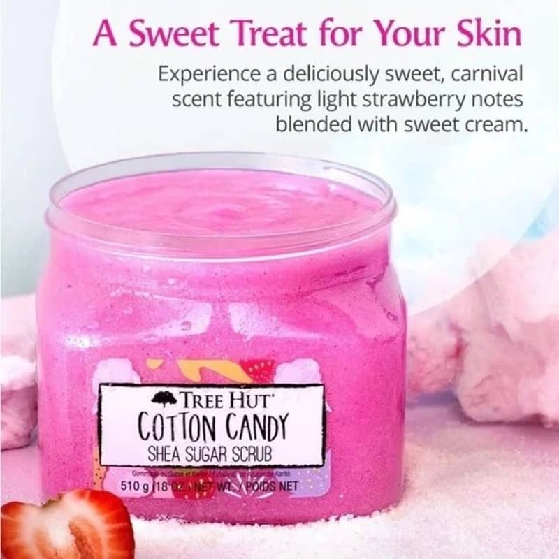 Esfoliante corporal Cotton candy shea sugar scrubTree Hut 510 gr