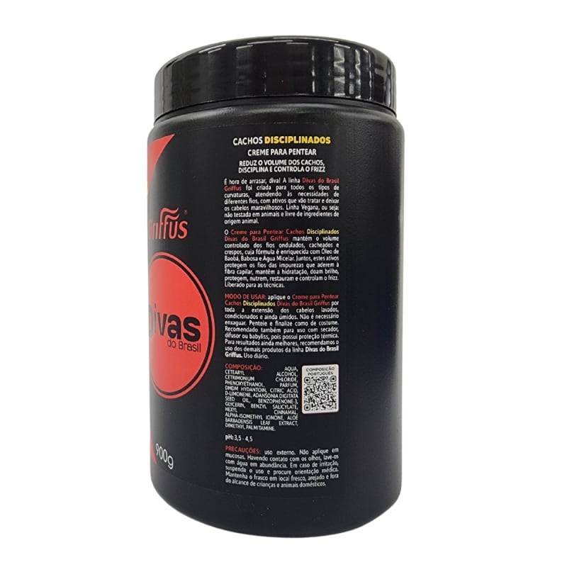 A imagem mostra a outra lateral do produto que traz todas as informações da fórmula em letras brancas.