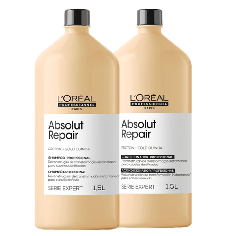 Kit L'Oréal Professionnel Absolut Repair Gold Quinoa + Protein Duo Salon (2 Produtos) Menor preço em Kit L'Oréal Professionnel Absolut Repair Gold Quinoa + Protein Duo Salon (2 Produtos)