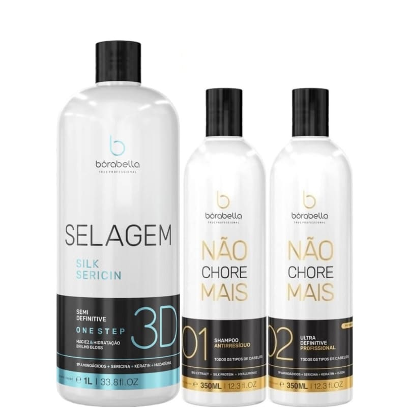 Borabella Selagem 3D 1 Litro + Kit Não Chore Mais 2x350ml