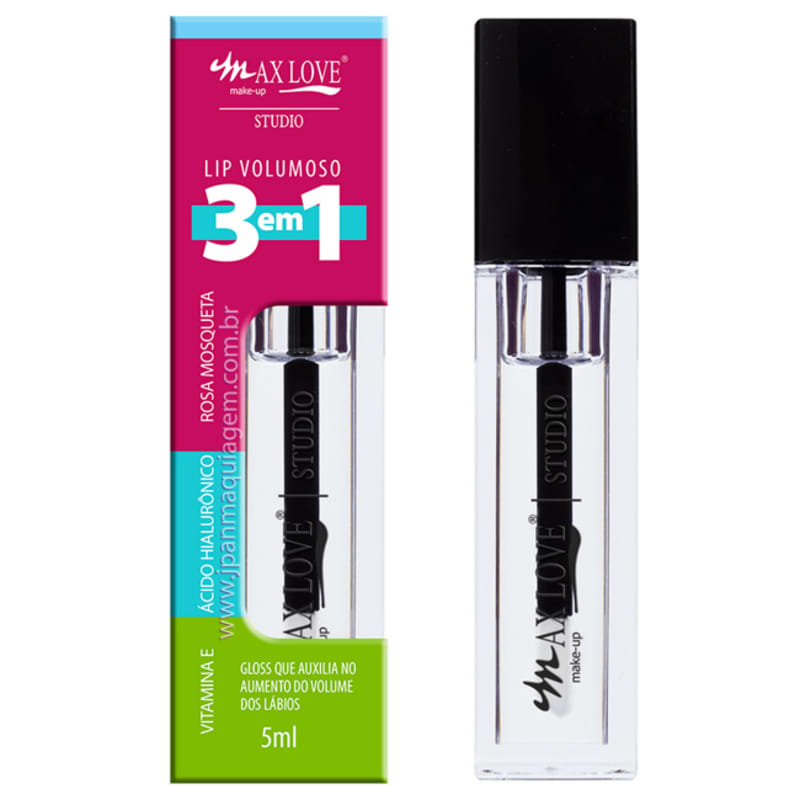 Max Love Lip Volumoso 3 em 1 Incolor - Gloss Labial 5ml Menor preço em Max Love Lip Volumoso 3 em 1 Incolor - Gloss Labial 5ml