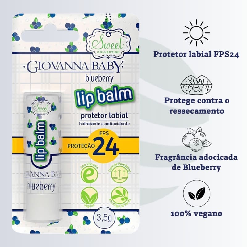 Lip Balm Giovanna Baby Fps 24 3,5g Blueberry