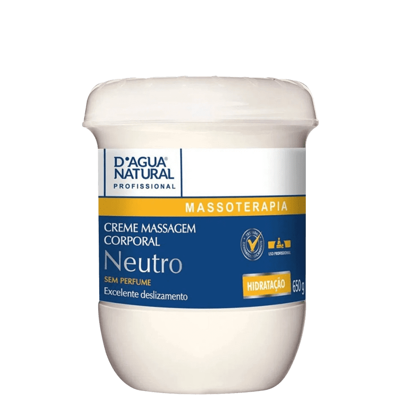 Creme de Massagem D'agua Natural Neutro | Beleza na Web