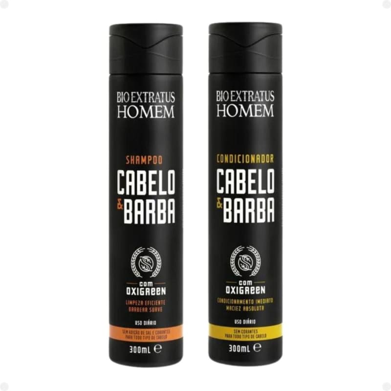 Shampoo + Condicionador Bio Extratus Homem Cabelo &amp; Barba 300ml
