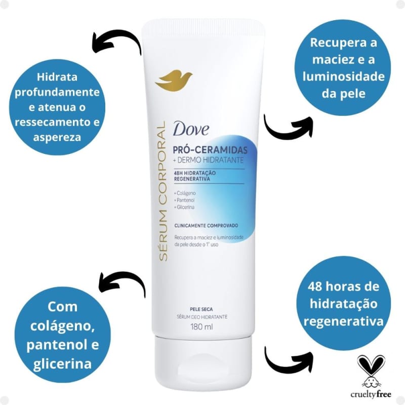 Sérum Hidratante Corporal Dove Pró-Ceramidas + Dermo Hidratante 180ml ...