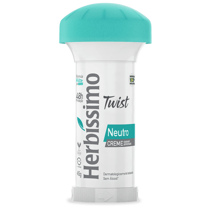 Herbíssimo Twist BioProtect Neutro - Creme Desodorante Antiperspirante 45g Menor preço em Herbíssimo Twist BioProtect Neutro - Creme Desodorante Antiperspirante 45g