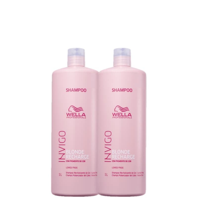Kit Wella Professionals Invigo Blonde Recharge - Shampoo Desamarelador 2x1L Menor preço em Kit Wella Professionals Invigo Blonde Recharge - Shampoo Desamarelador 2x1L