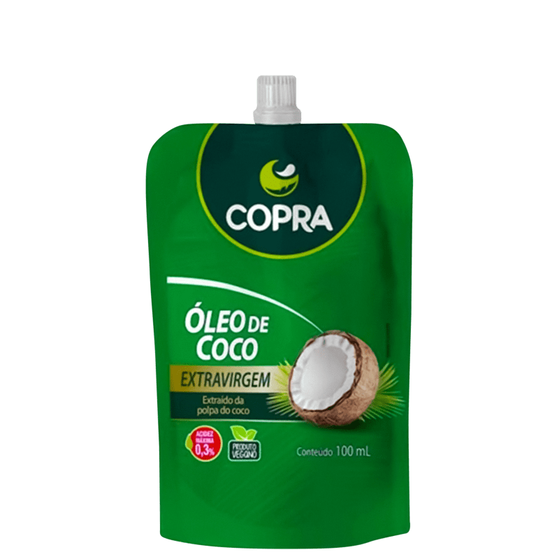 Copra Extra Virgem - Óleo de Coco Sachê 100ml Menor preço em Copra Extra Virgem - Óleo de Coco Sachê 100ml