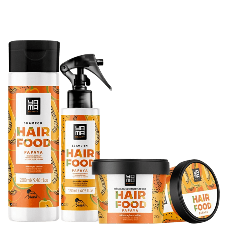 Kit Yamá Hair Food Papaya Trio (3 Produtos) Menor preço em Kit Yamá Hair Food Papaya Trio (3 Produtos)