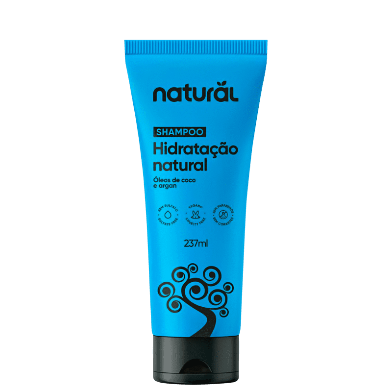 Shampoo Orgânico Natural com Óleo de Coco e Argan Beleza Na 