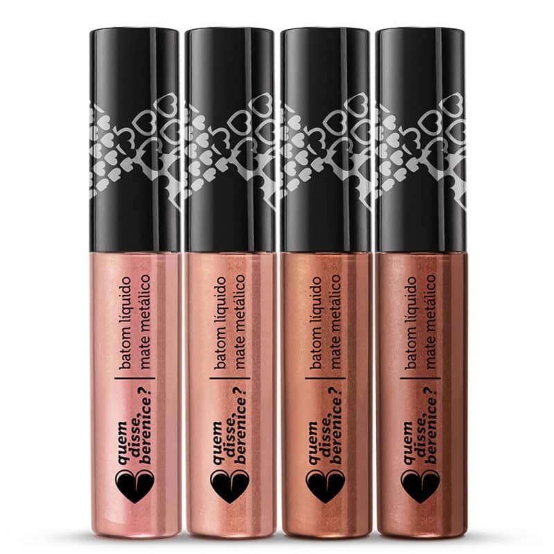 Kit Batom Líquido Mate Nude Metálico (Cobreluz, Marronluz, Nudeluz e Coraluz)