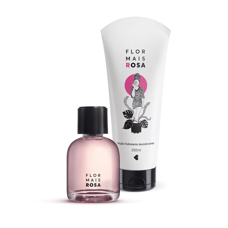 Kit Flor Mais Rosa: Desodorante Colônia 75ml + Desodorante Loção Hidratante Corporal + Caixa Cubo G