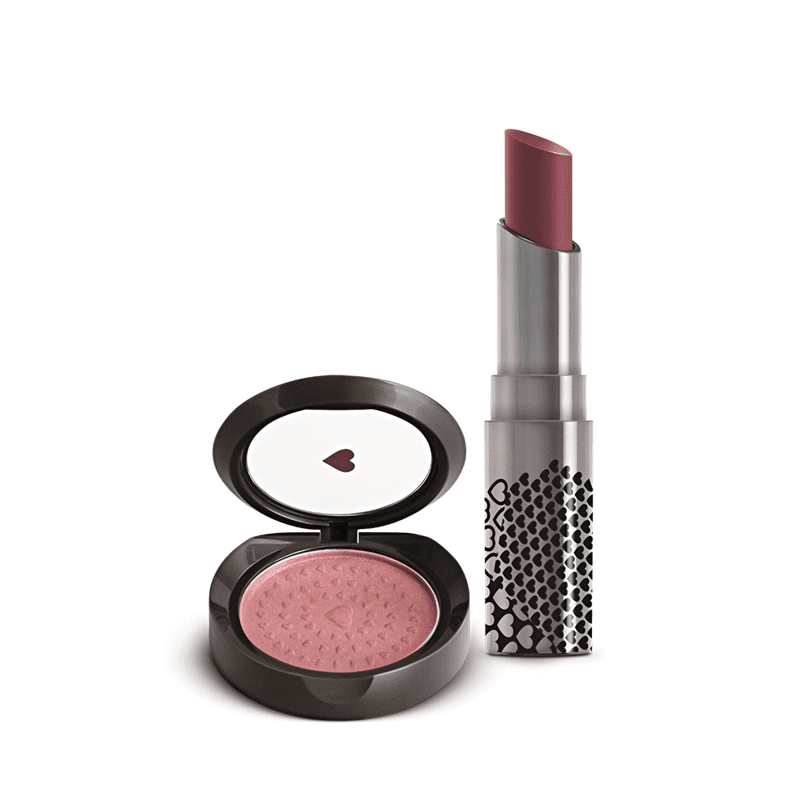 Kit Blush Compacto Cerejetim + Batom Volumão Marsalê