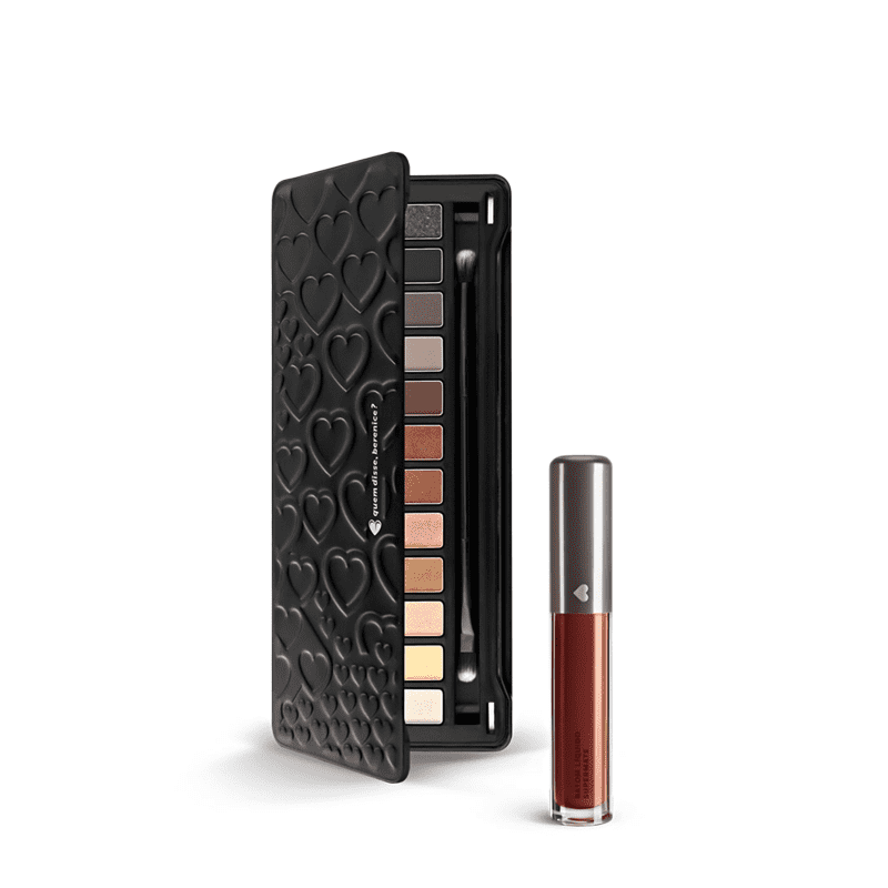 Kit Paleta de Sombras Adoro Neutros + Batom Líquido Supermate Ruivoli + Caixa cubo G