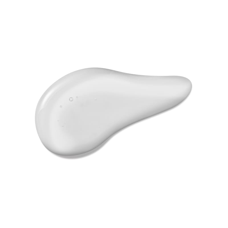 Textura e cor do produto, branca e cremosa.