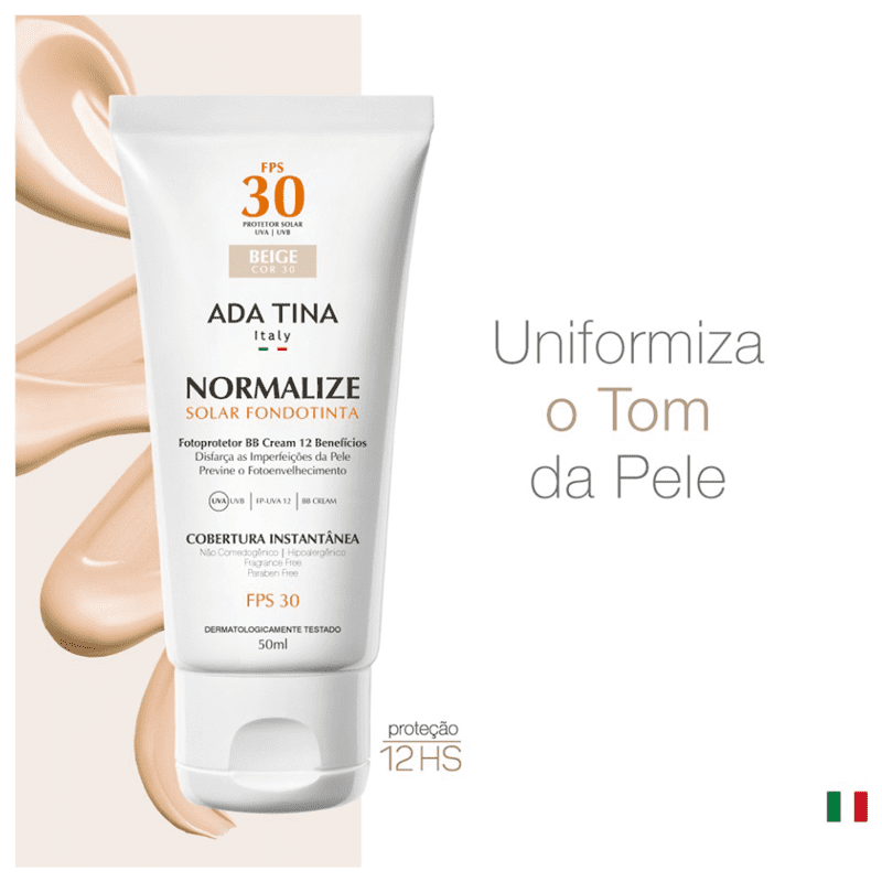 Ada Tina Normalize Ft Luce Cor 10 FPS 30 - Protetor Solar Facial com Cor 50ml
