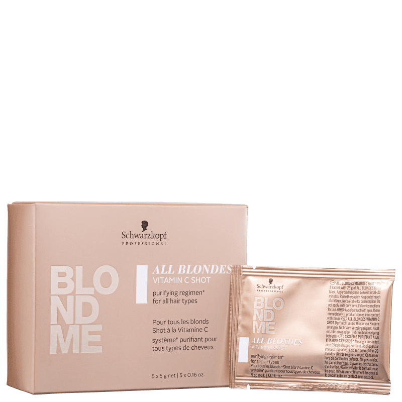 Schwarzkopf Professional BlondMe Shot Capilar de Vitamina C para Todos os Loiros - Sachê Capilar 5x5g