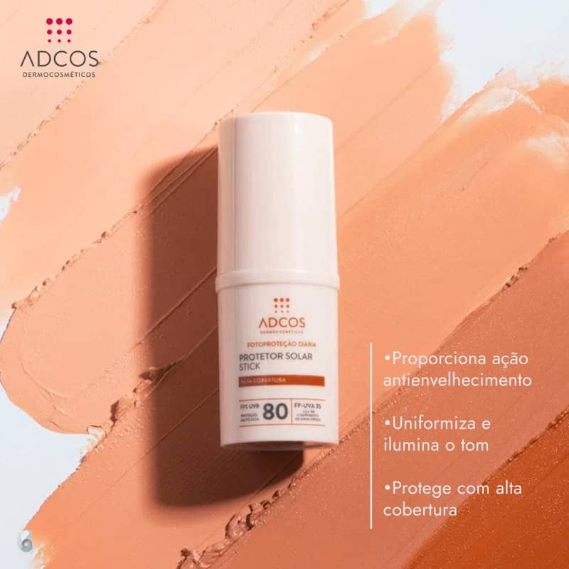 Protetor Solar Facial com Cor Adcos Fotoproteção Diária Stick | Beleza ...