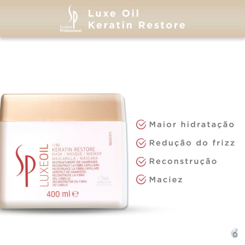 SP System Professional Luxe Oil Keratin Restore - Máscara Capilar 400ml