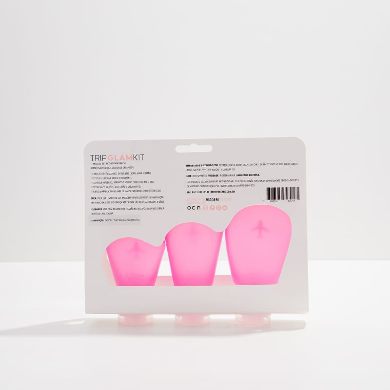 Kit Trip Glam - Frascos de Silicone para Viagem