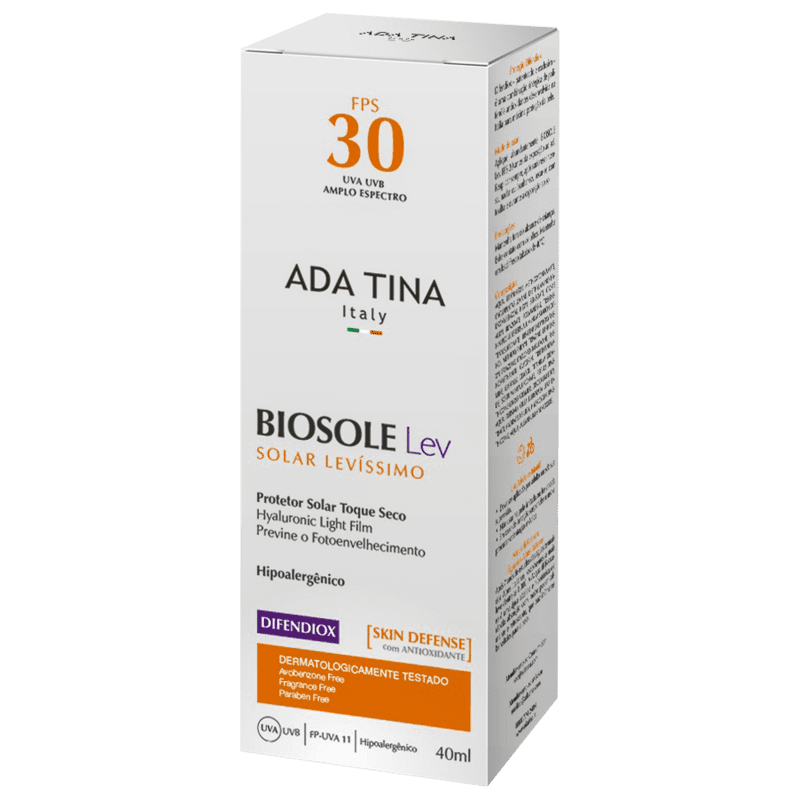 Ada Tina Biosole Lev FPS 30 - Protetor Solar Facial 40ml