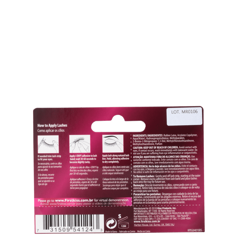 Kiss New York i-Envy 16h Incolor - Cola para Cílios 7g