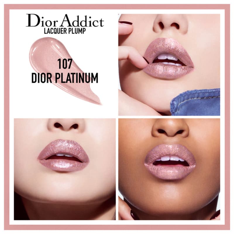 Dior Addict Lacquer Plump 107 Dior Platinum - Batom Líquido Cintilante 5,5 ml